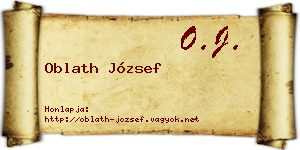 Oblath József névjegykártya