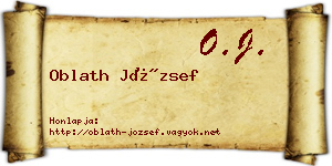 Oblath József névjegykártya